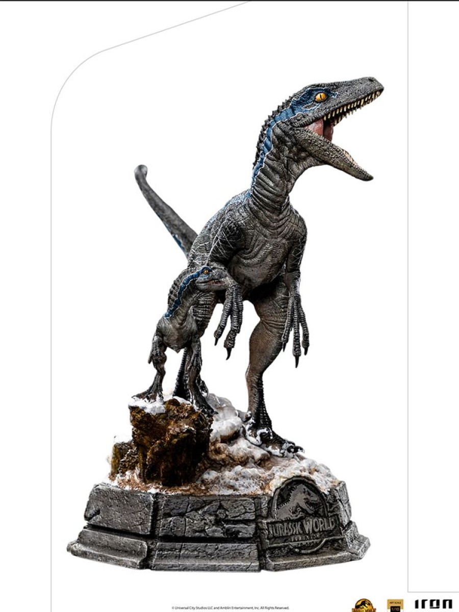 Iron Studios | Jurassic World - Blue Et Beta - Statuette Art Scale Deluxe 1/10