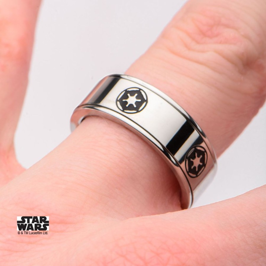 S1 Studio | Star Wars - Men'S Stainless Steel Empire Symbol Spinner Ring - Size 10