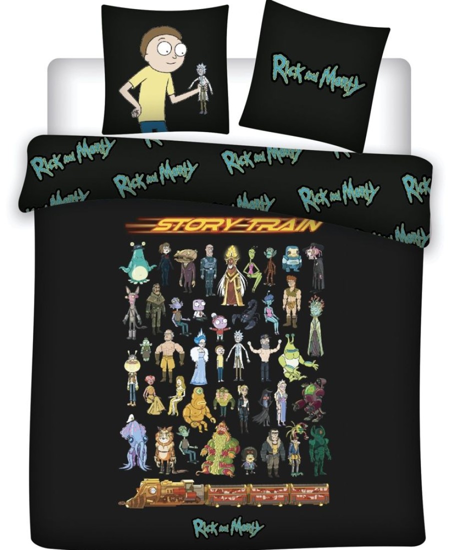 AyMax | Rick & Morty - Parure De Lit 240X220Cm - Story Train '100% Coton'