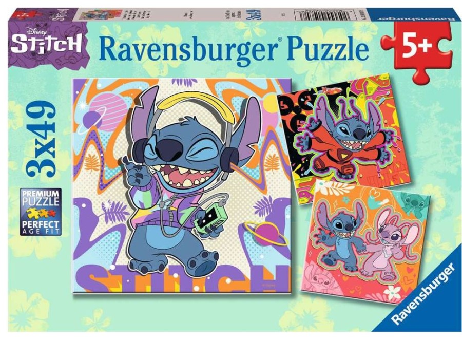 Ravensburger | Lilo & Stitch - Jouer Toute La Journee - 3 Puzzle 49P