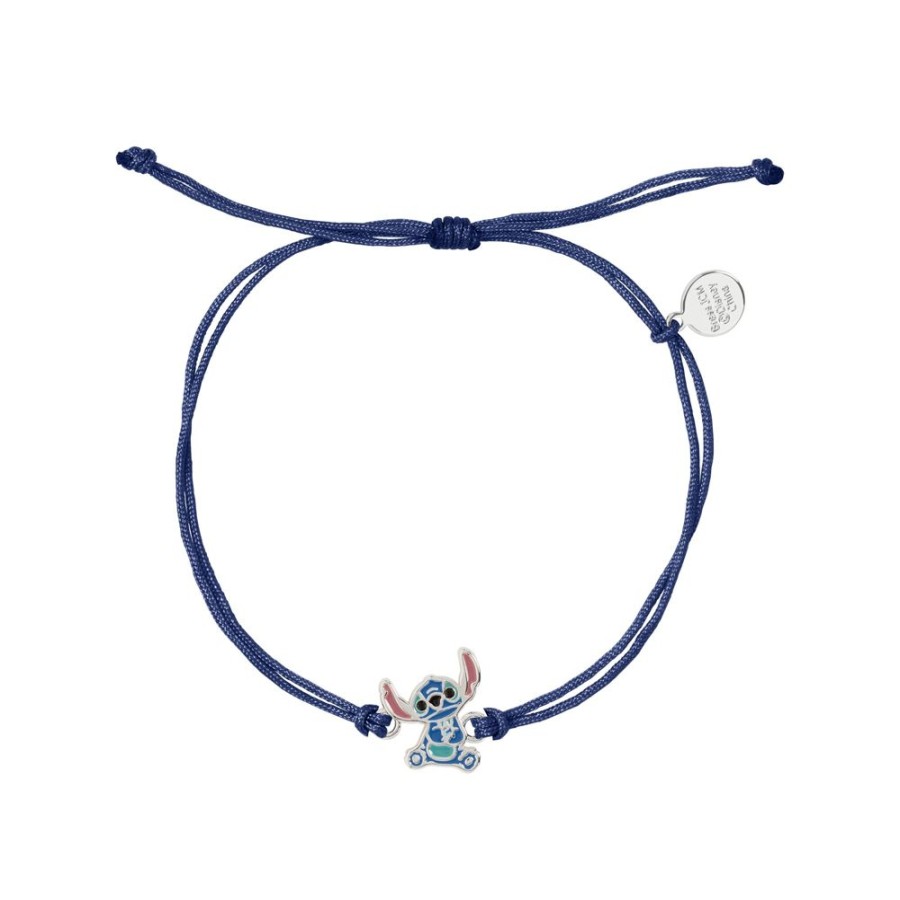 Peershardy | Stitch - Bracelet Cordes Ajustable + Pendentif Laiton Plaque